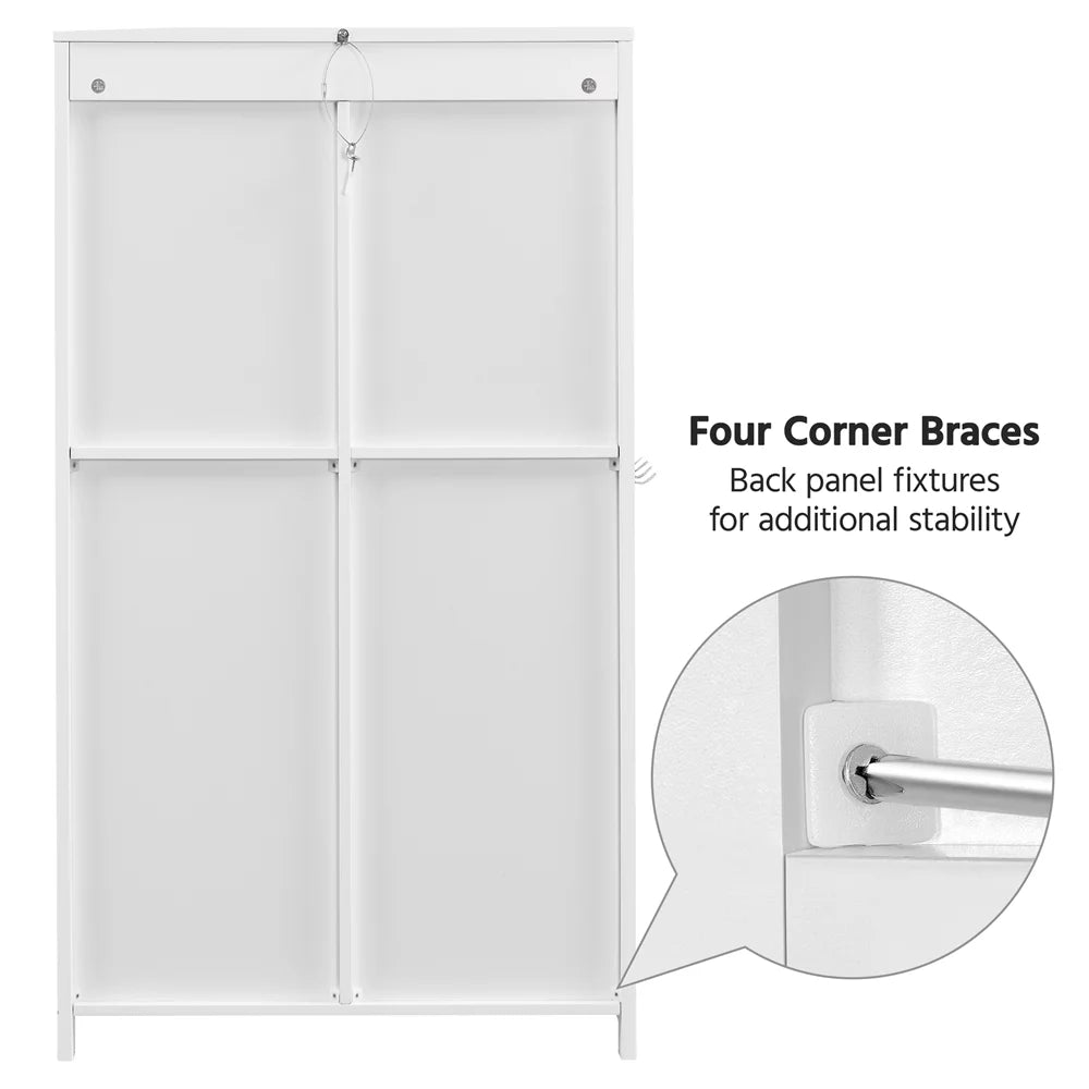 White 3 Drawer Wooden Bathroom Storage Cabinet O7510
