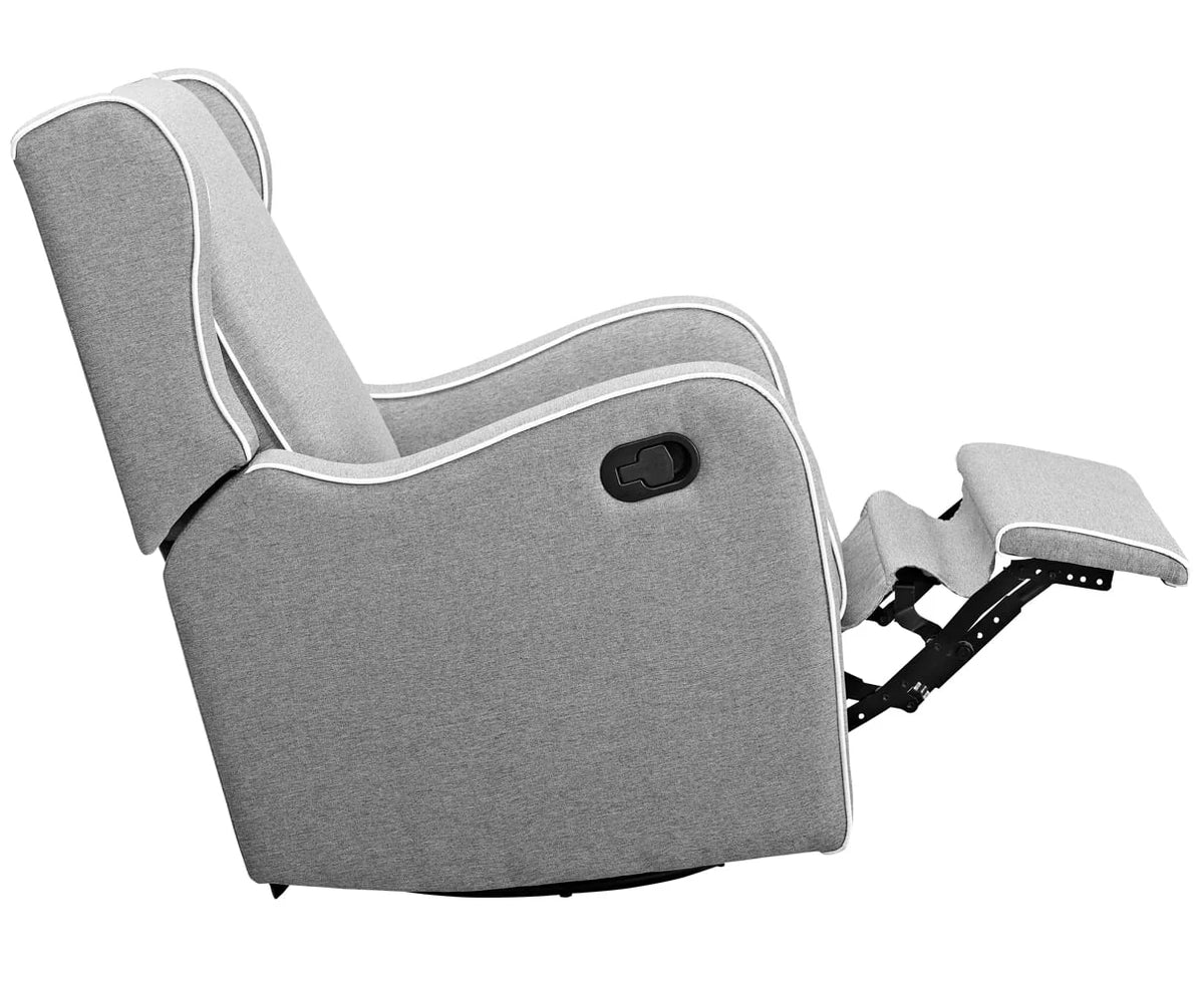 Gray Fabric Upholstered Swivel Gliding Recliner G37639