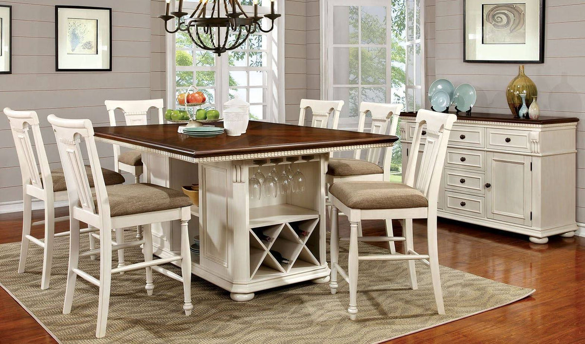 Cherry & White Counter Height Chair Set of 2 K60899