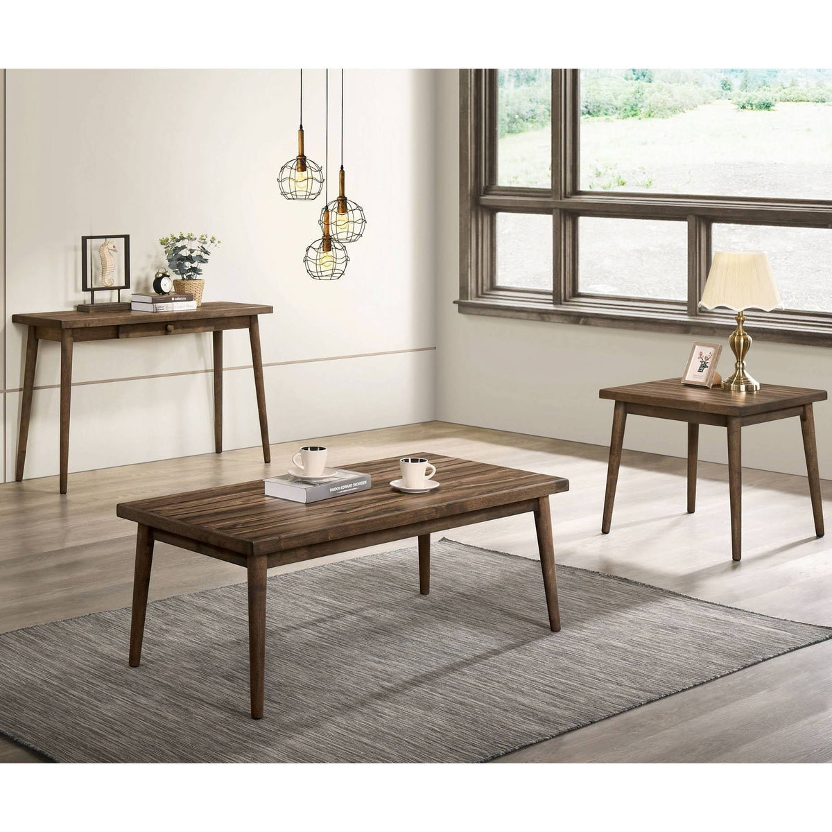 Solid Wood End Table Walnut A9229
