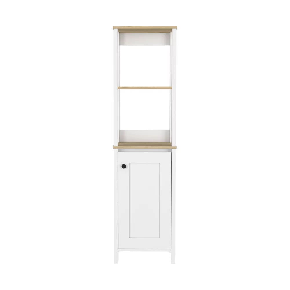 Linen Cabinet with Two Open Shelves and Single Door C46654