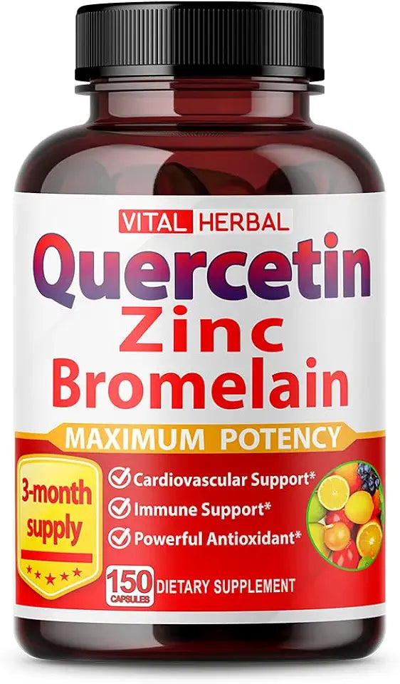 High Purity Quercetin with Bromelain Green Tea Ashwagandha Capsules O393
