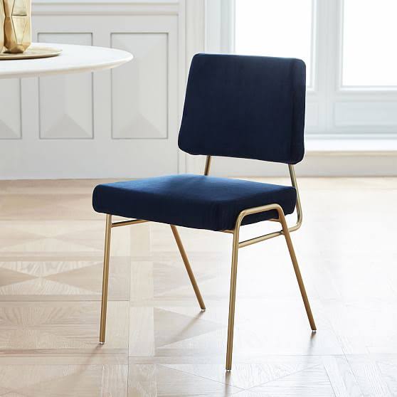 Rainstorm Blue Painted Stripe Dining Chair P907023