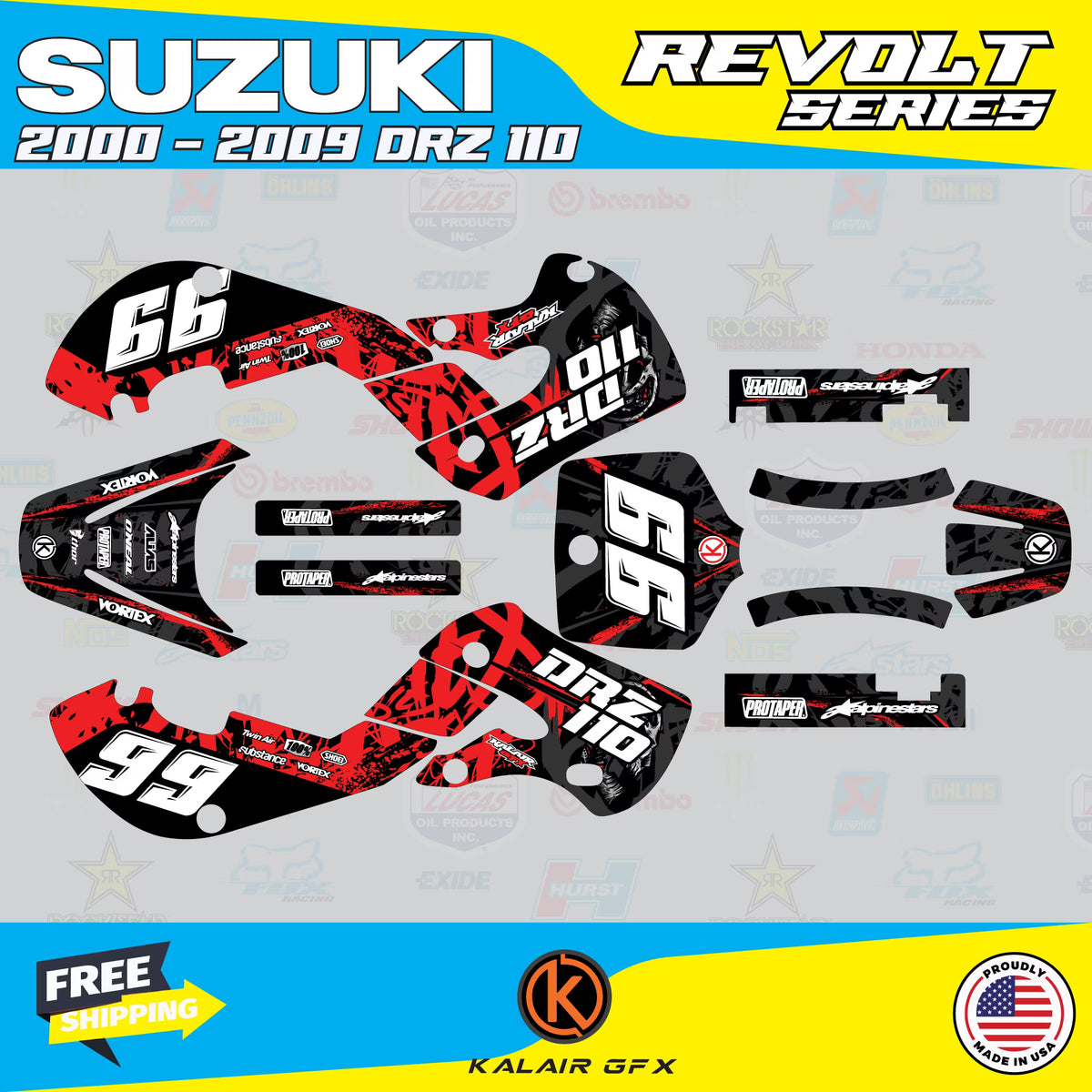 GFX Graphics Kit for Suzuki DRZ110 F231870