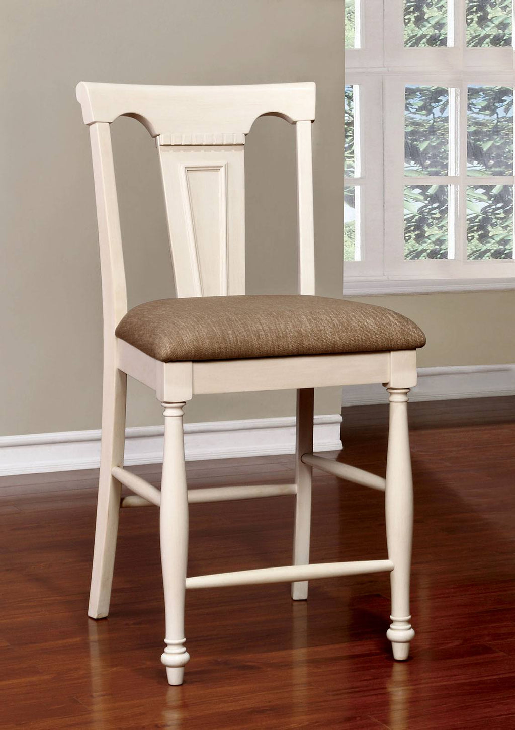 Cherry & White Counter Height Chair Set of 2 K60899