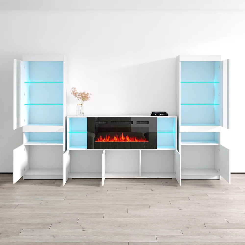 Electric Fireplace Wall Unit Entertainment Center J67087
