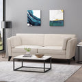 Beige and Dark Brown Fabric 3 Seater Sofa O94196