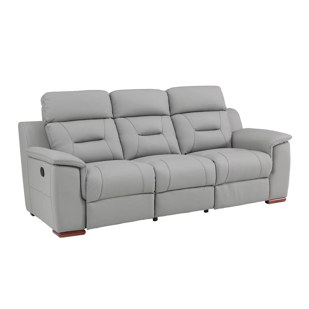 Gray Faux Leather Upholstered Sofa F23078
