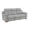 Gray Faux Leather Upholstered Sofa F23078