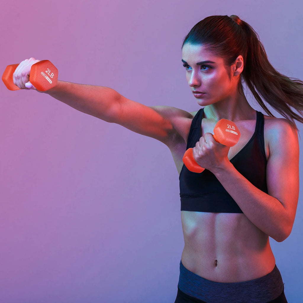 3, 5, and 8 Pound Dumbbell Hand Weight Set with Storage Rack M264