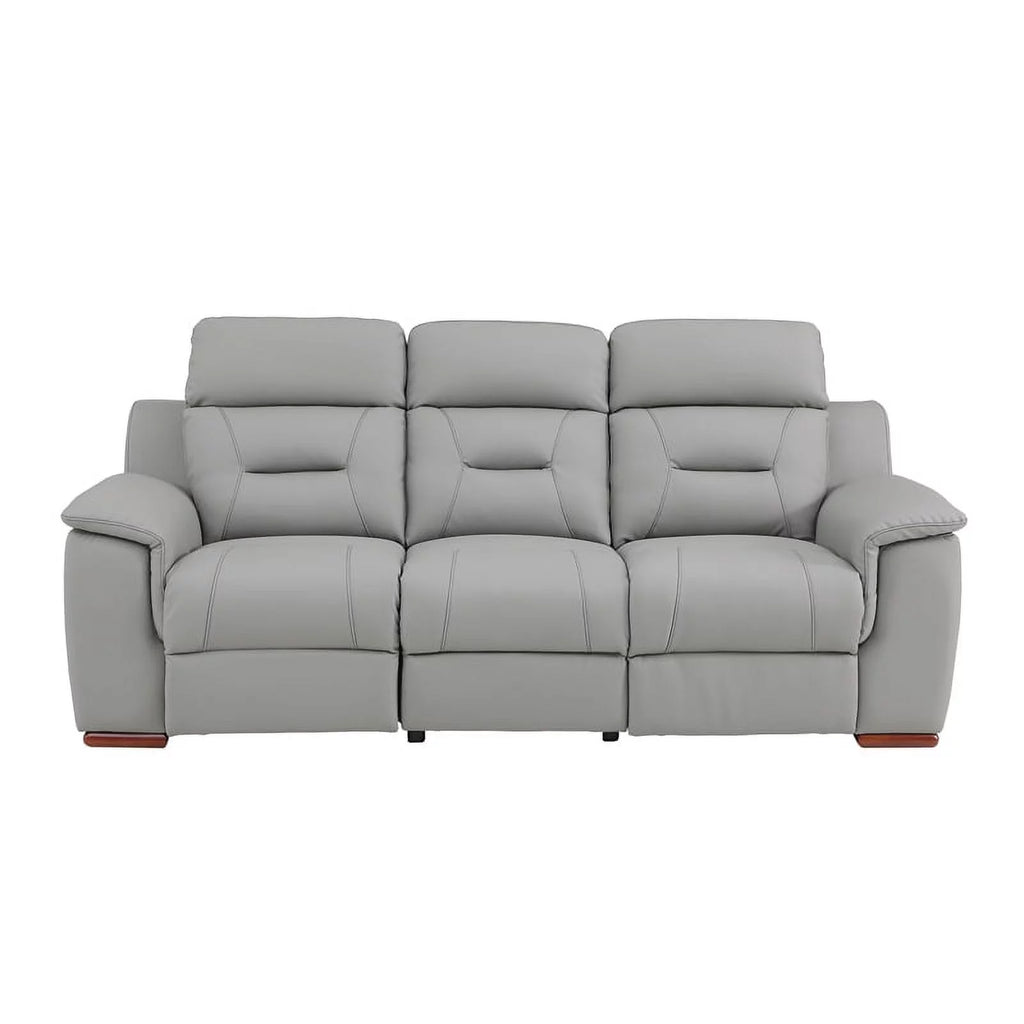 Gray Faux Leather Upholstered Sofa F23078