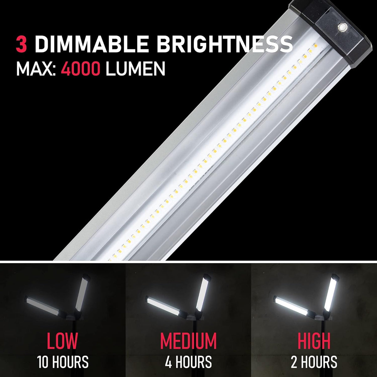 4000 Lumen Rechargeable LED Work Light with Stand H679523