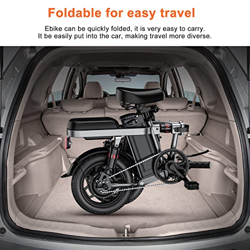 Mini Electric Bike 14" Folding Ebike 600W Motor 48V 10AH Battery A340715