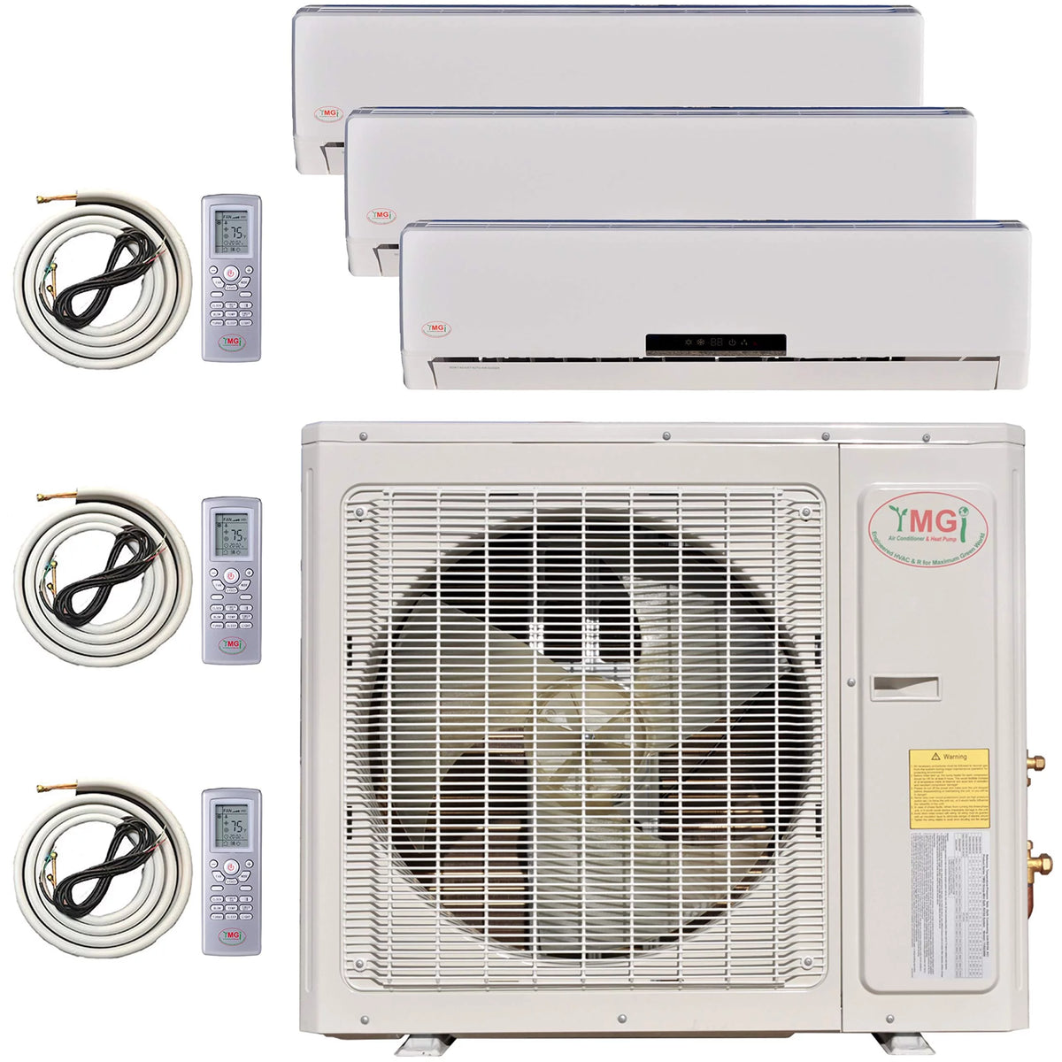 Mini Split Ductless Air Conditioner 3 Zone 9000 9000 18000 Inverter E3279