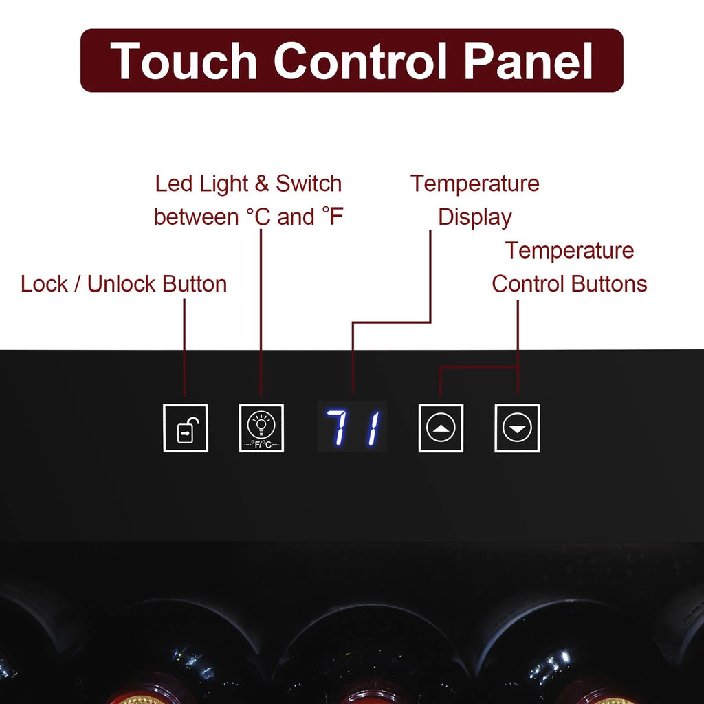 34 Bottle Compressor Wine Fridge, Black J184