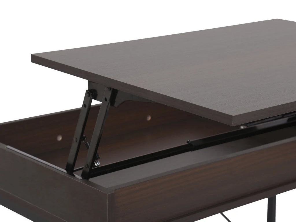 Dark Brown Wood Lift Top Desk with Drawer B4685