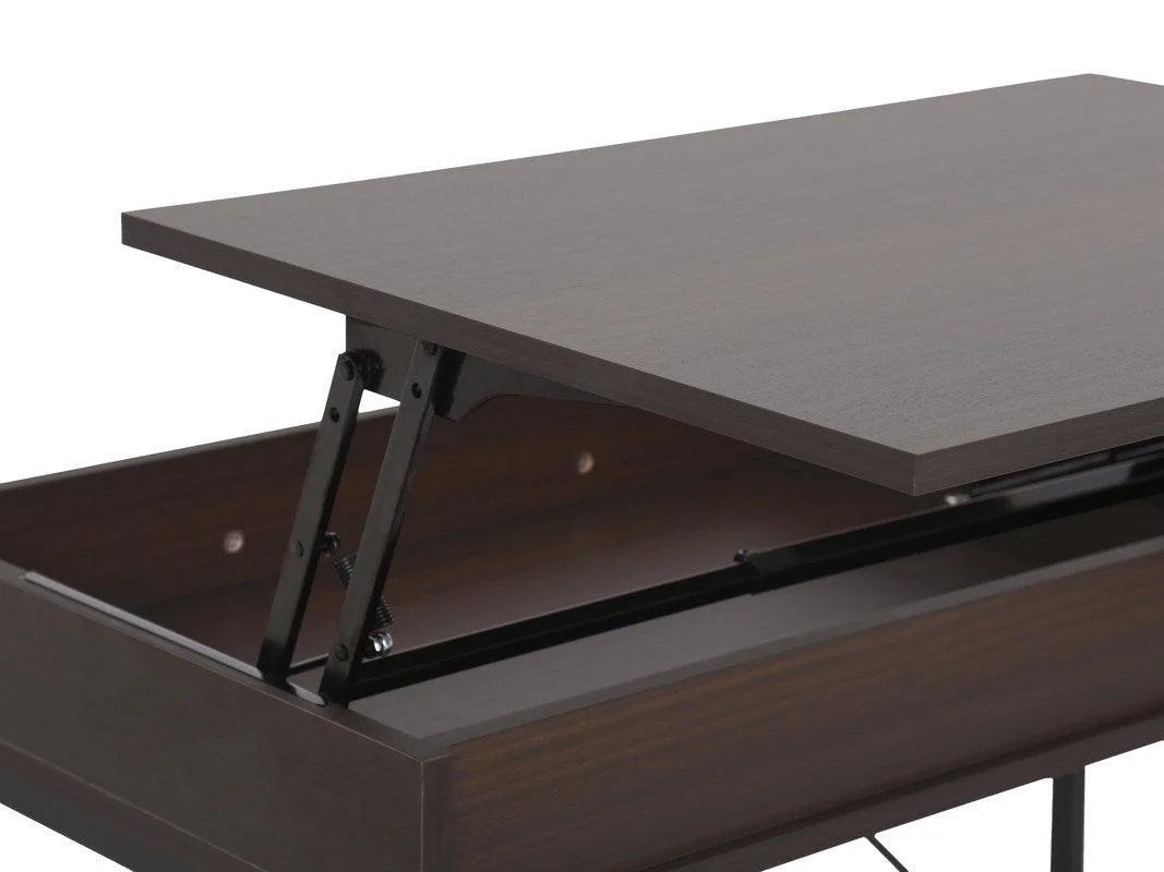 Dark Brown Wood Lift Top Desk with Drawer B4685