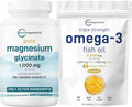 Omega-3 Fish Oil 4,200mg Softgels & Magnesium Glycinate 1,000mg Capsules 2 Pack A562