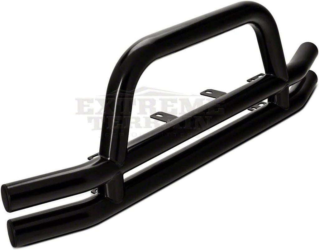 Gloss Black Double Tubular Front Bumper with Classic Over-Rider Hoop K262
