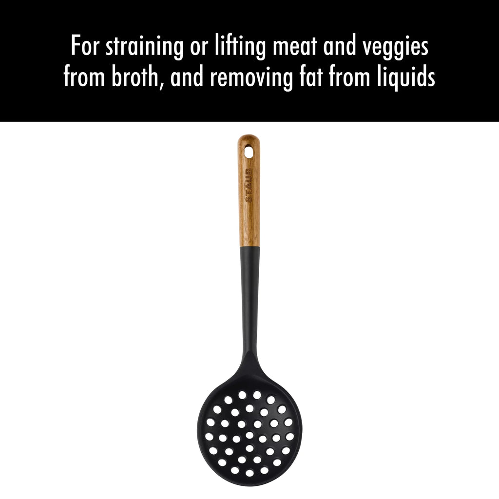 Silicone with Wood Handle Skimming Ladle N771437