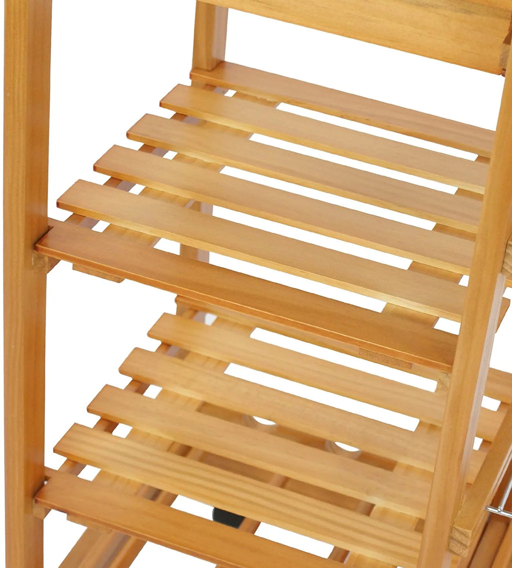 Kitchen Cart Island Rolling Wooden Storage Trolley Q4085