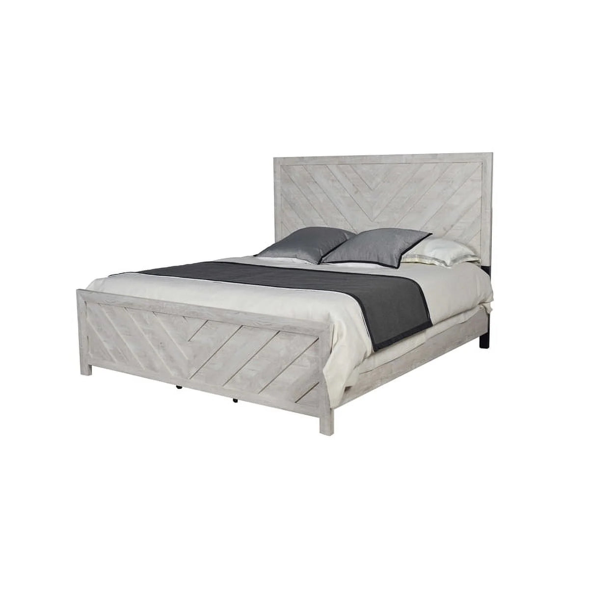 King 5PC Wood Bedroom Set in Gray C752