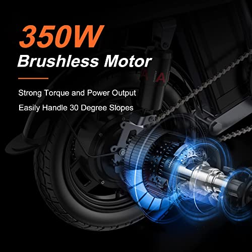 Mini Electric Bike 14" Folding Ebike 600W Motor 48V 10AH Battery A340715