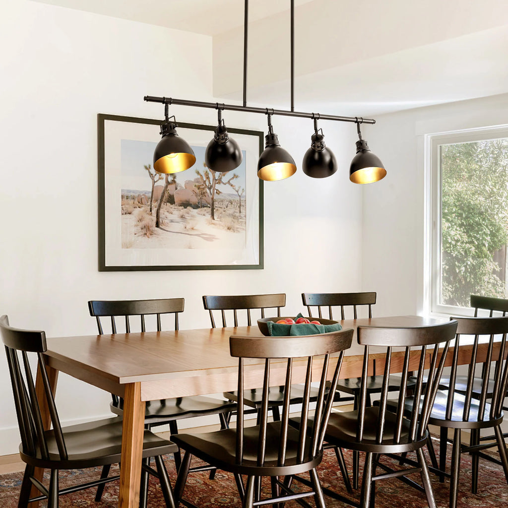 5-Light Linear Dome Hammered Industrial Pendant Q7227