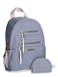 Denim Mini Backpack with Embellished Pouch M663