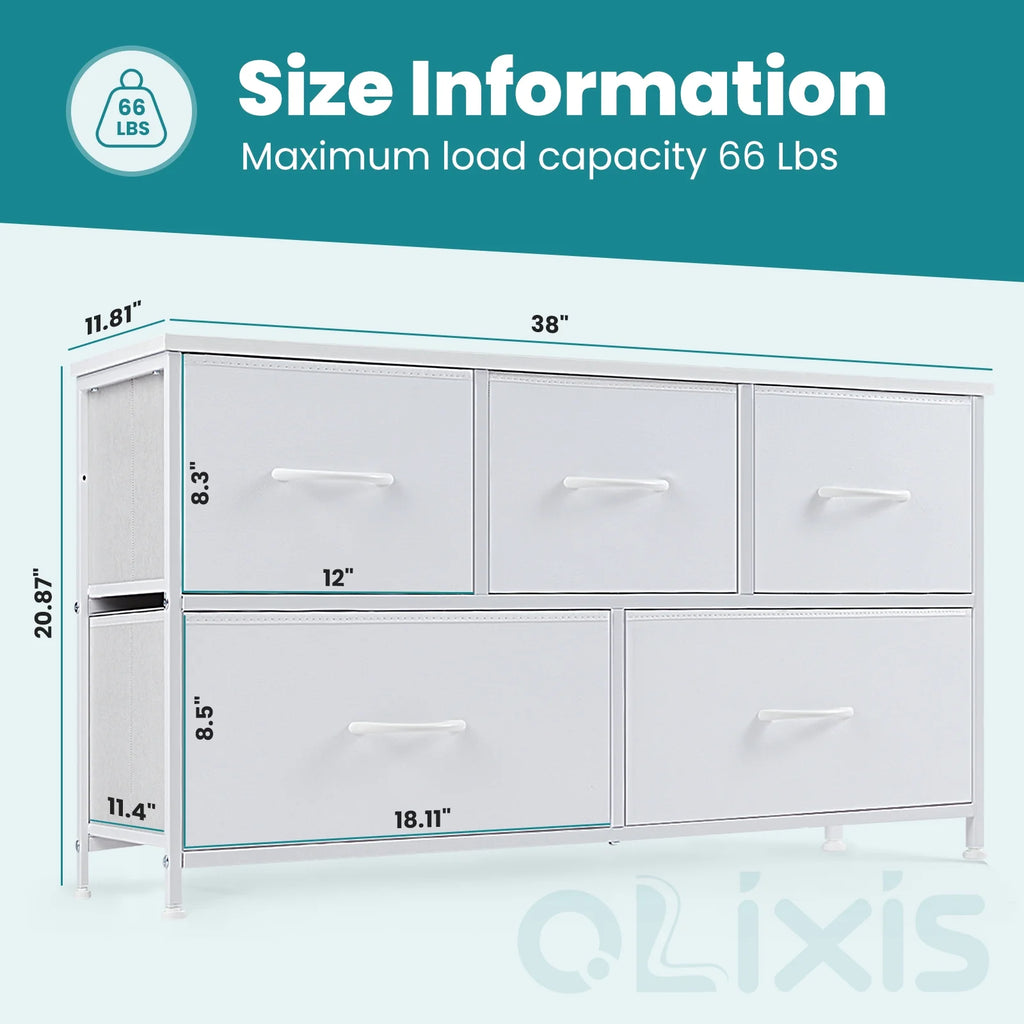 Gray 9 Drawer Fabric Storage Dresser O715012