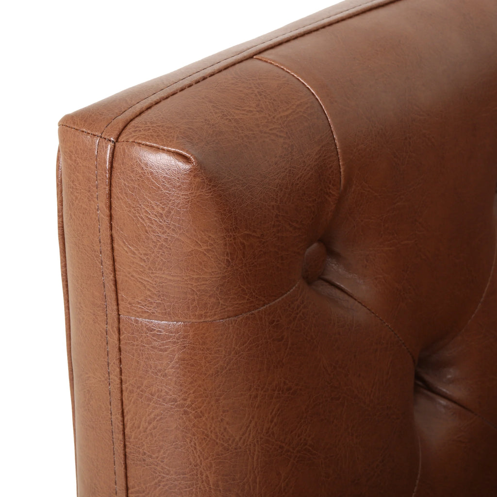 Cognac Brown Loveseat S2217