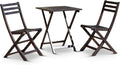 3-Piece Eucalyptus Café Bistro Set - Espresso, Square Table V935448