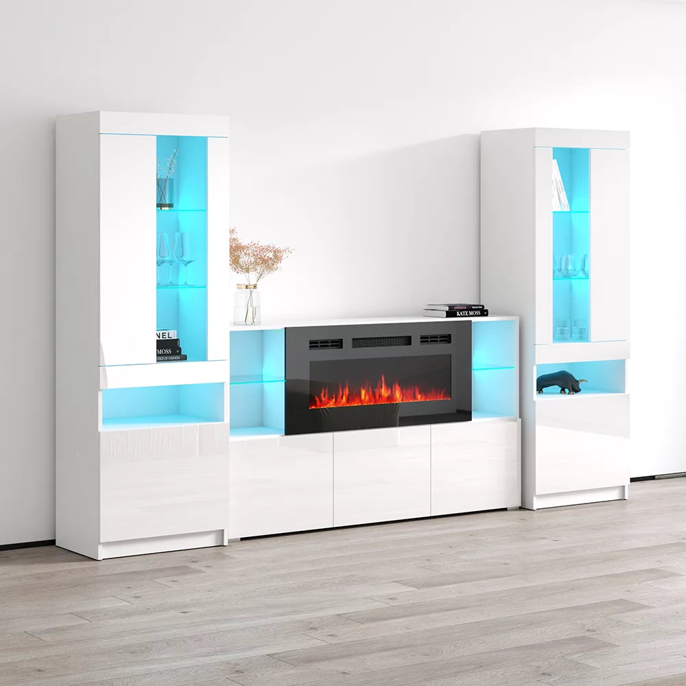 Electric Fireplace Wall Unit Entertainment Center J67087