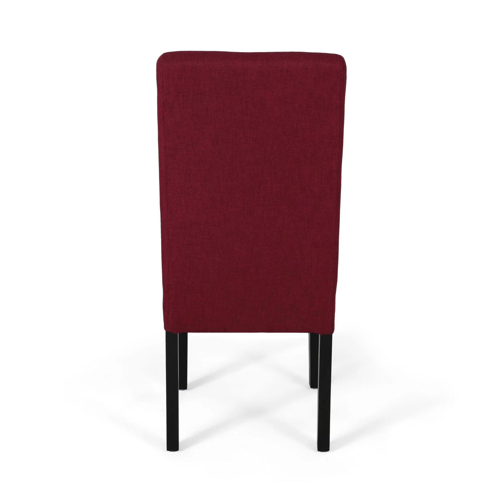 Set of 2 Deep Red Fabric Dining Chairs W2703