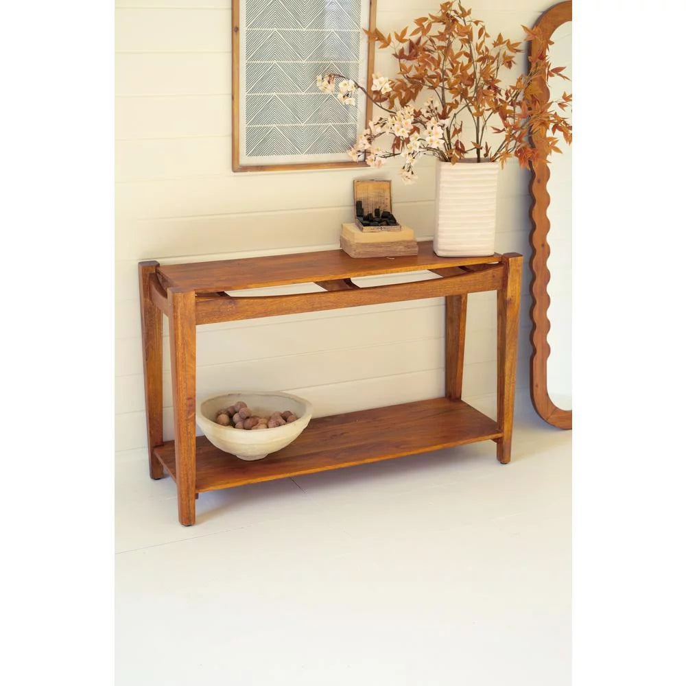 Mango Wood Console Table With Teak Finish D5025