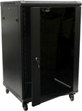 18U Wall Mount Server Cabinet with Glass Door and Casters P3843