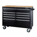 Black 9-Drawer Mobile Storage Cabinet with Solid Wood Top R98598