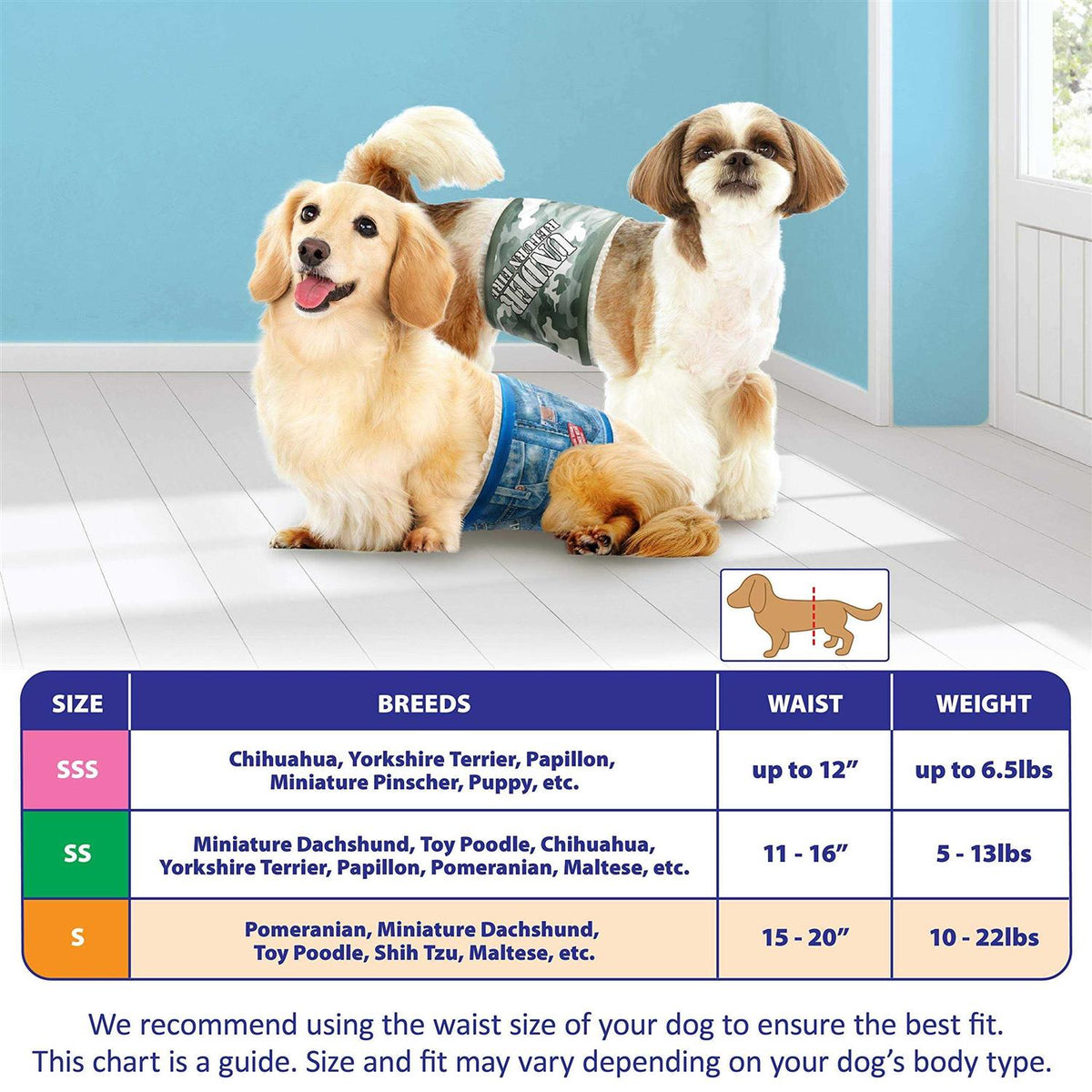Disposable Male Dog Wraps J2884