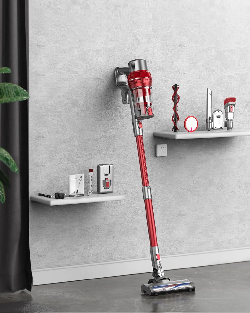 Cordless Stick Vacuum Cleaner with 380W 30KPa, 35min Runtime, Detachable Battery P4129