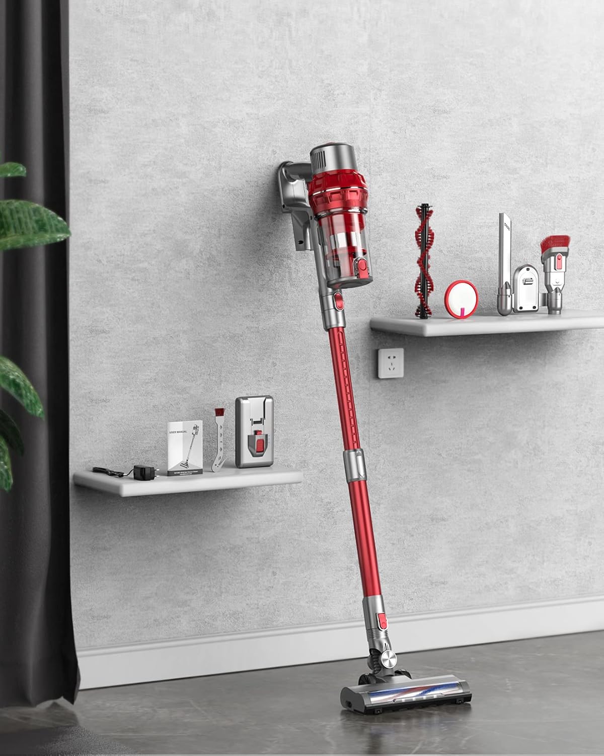 Cordless Stick Vacuum Cleaner with 380W 30KPa, 35min Runtime, Detachable Battery P4129