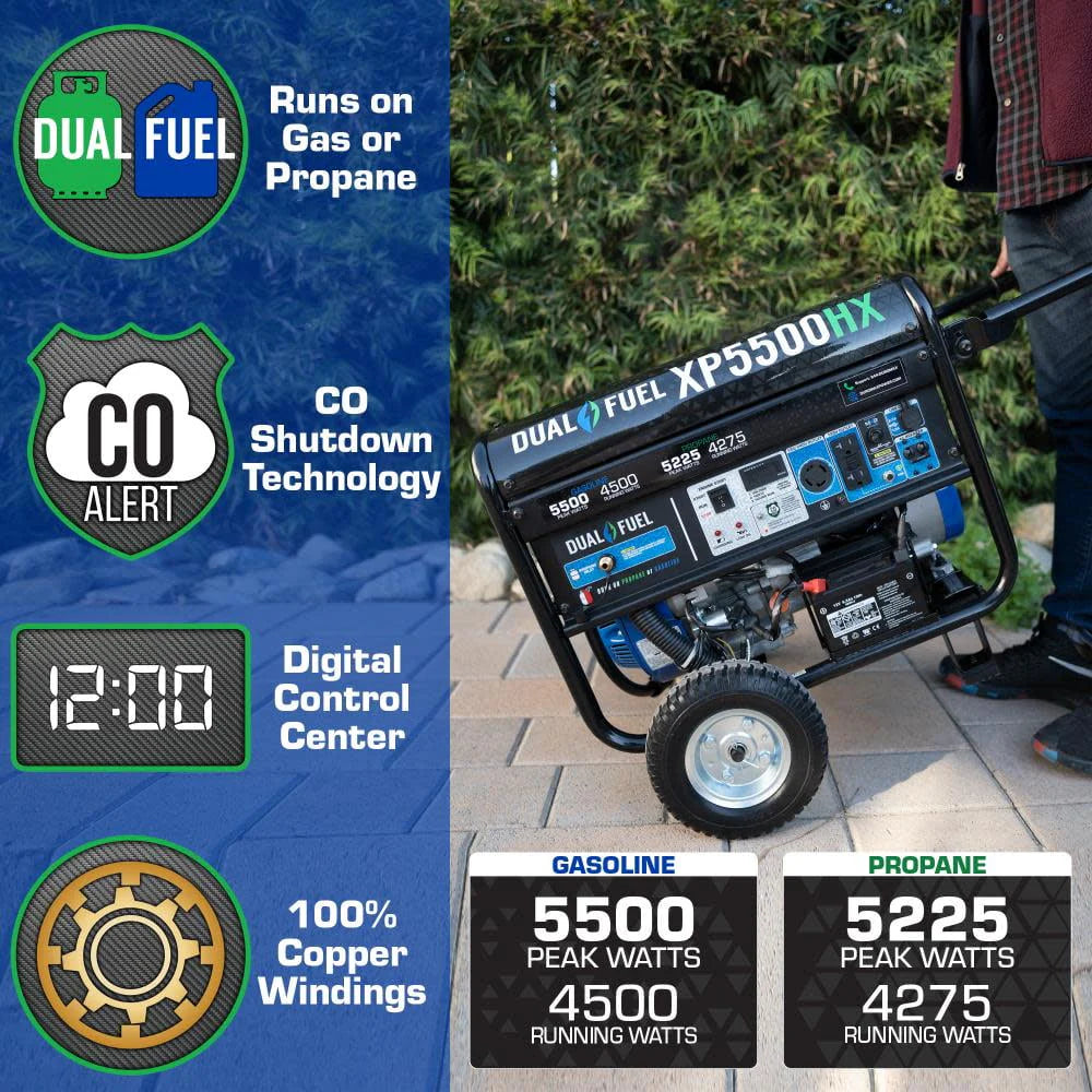5,500 Watt Dual Fuel Portable Generator G26880