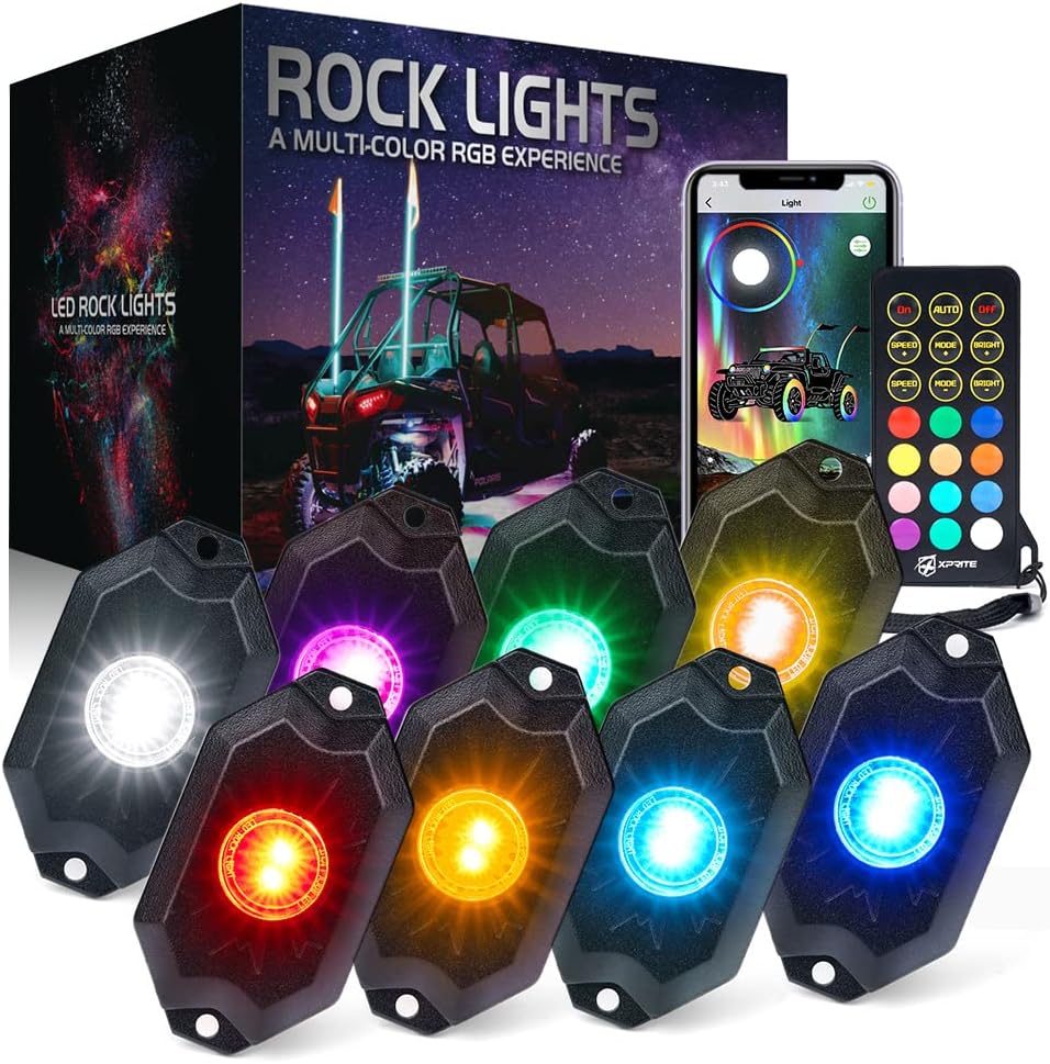 RGBW LED Rock Lights Kit, 4 Pods U726