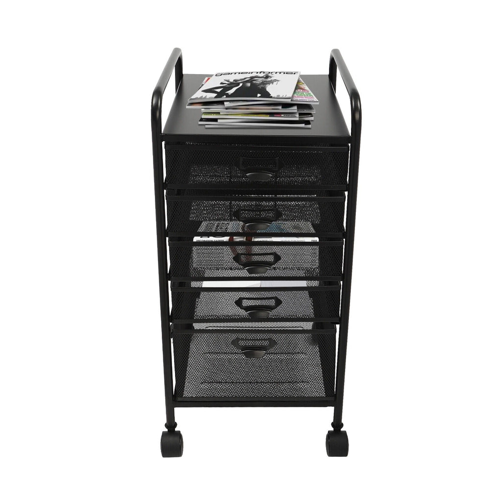 Metal 5 Drawers Rolling File Storage Cabinet with Wheels B534