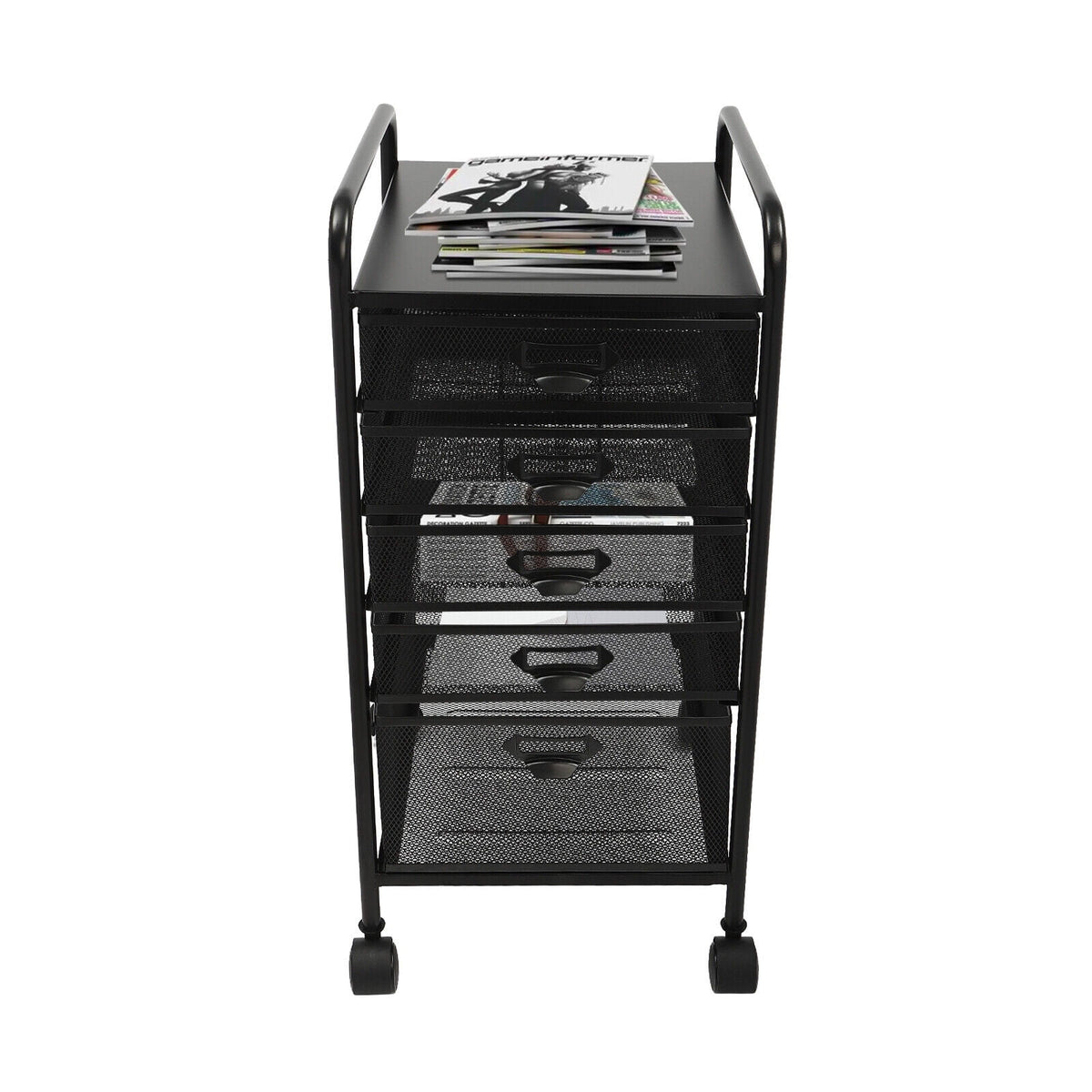 Metal 5 Drawers Rolling File Storage Cabinet with Wheels B534