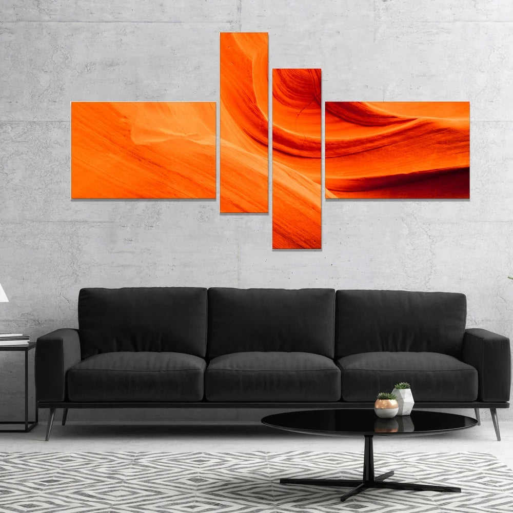 Orange Upper Antelope Canyon Landscape Photography Canvas Print 60 in. wide x 32 in. high - 5 Panels O74636