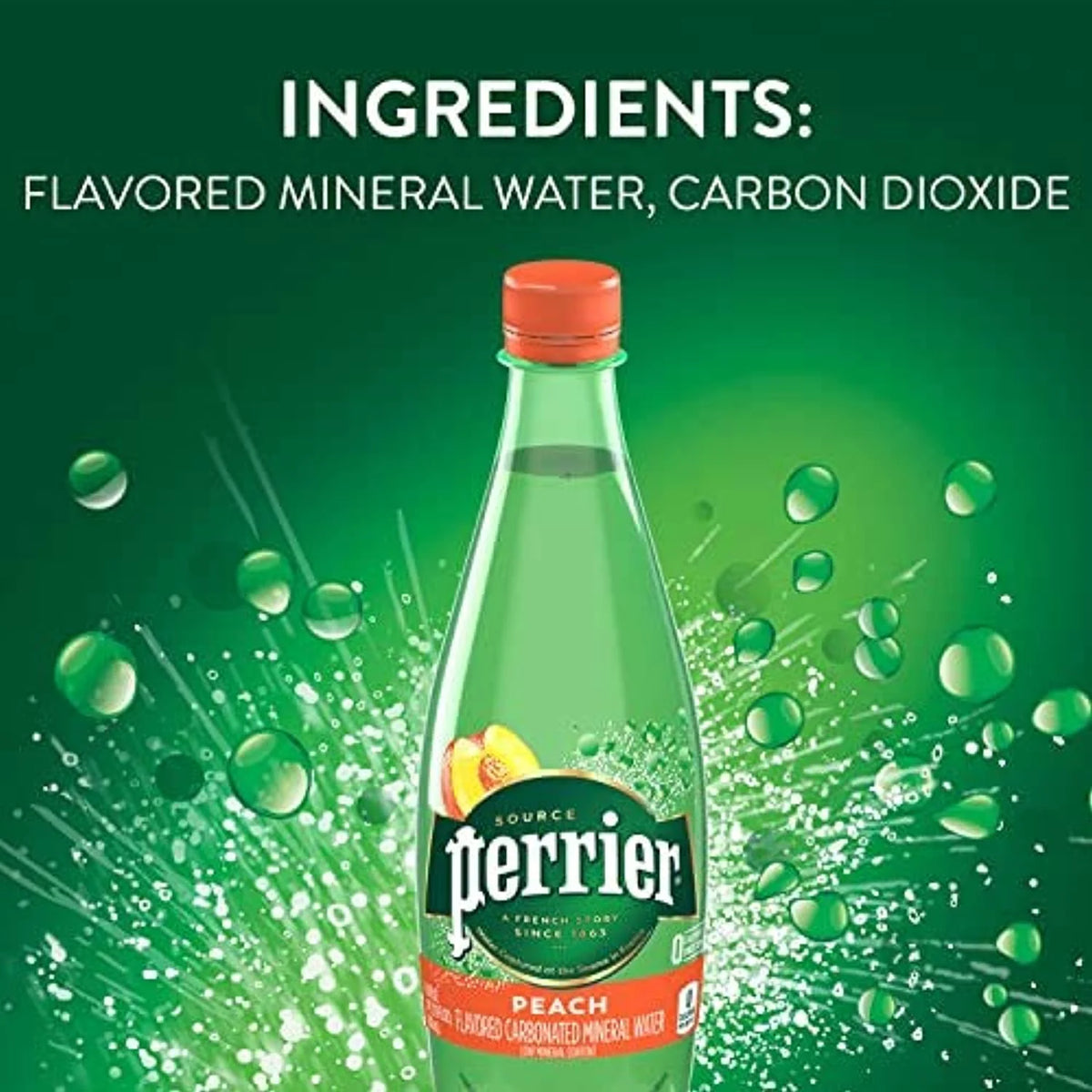 Peach Flavored Carbonated Mineral Water, 16.9 Fl Oz (Pack Of 24) P993681