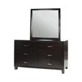 Espresso Wood 6-Drawer Dresser with Mirror U964