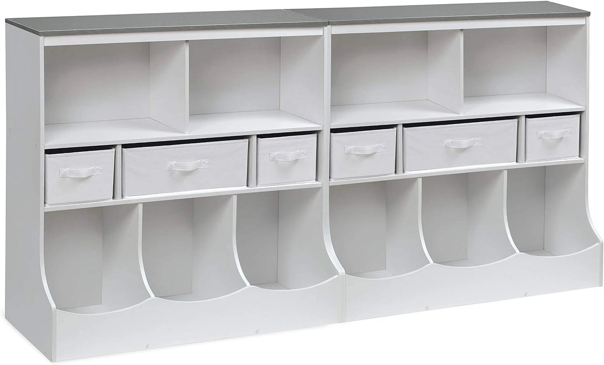 Toy Storage Unit and Book Shelf with 3 Baskets H7078