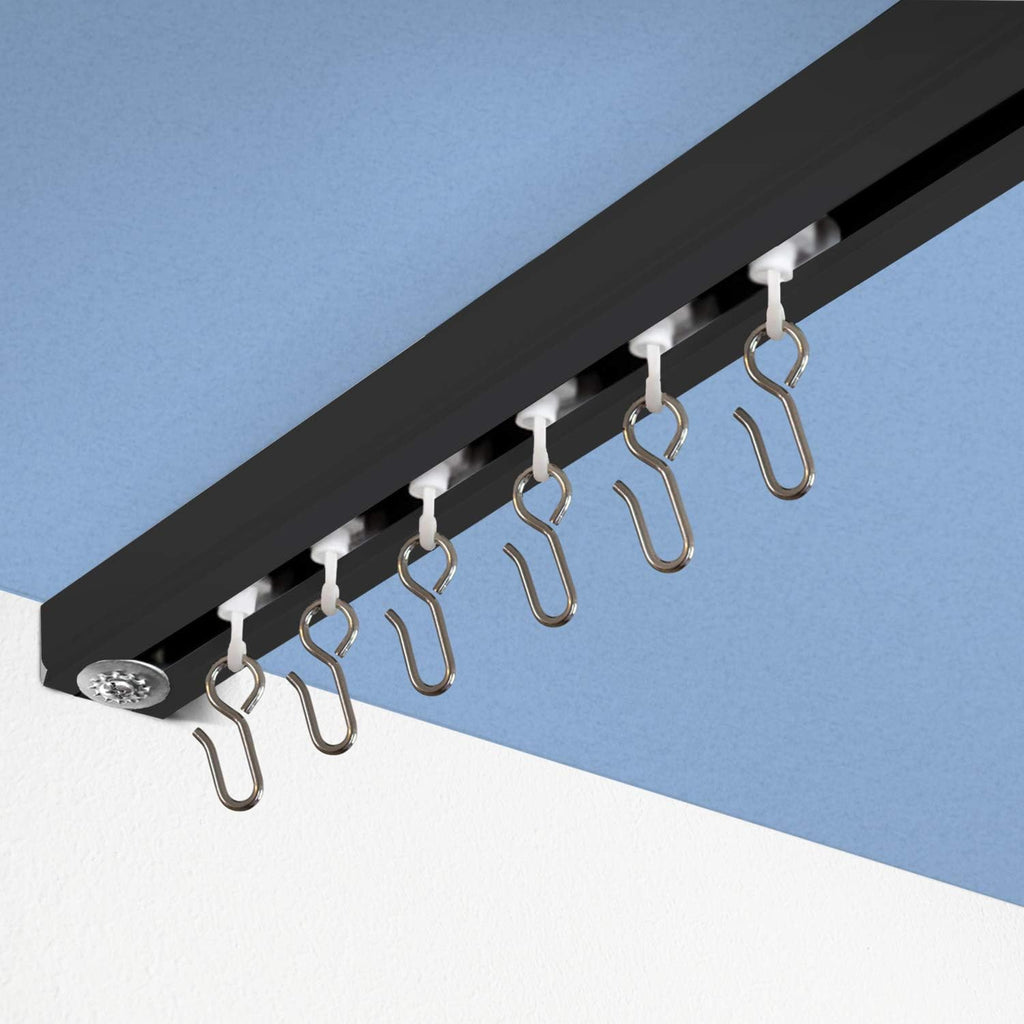 Ceiling Curtain Track Set with Roller Hooks and Hardware B868083