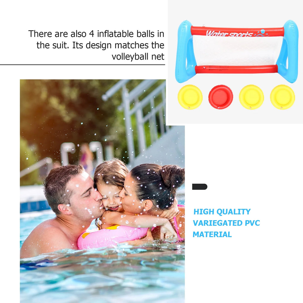 Inflatable Pool Float Set with Volleyball Net and Volleyballs E7784